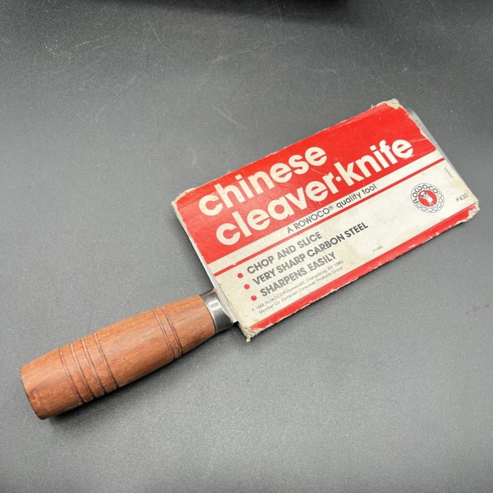 Old Chinese Stamped Cleaver Meat Chopping Chef Knife 8